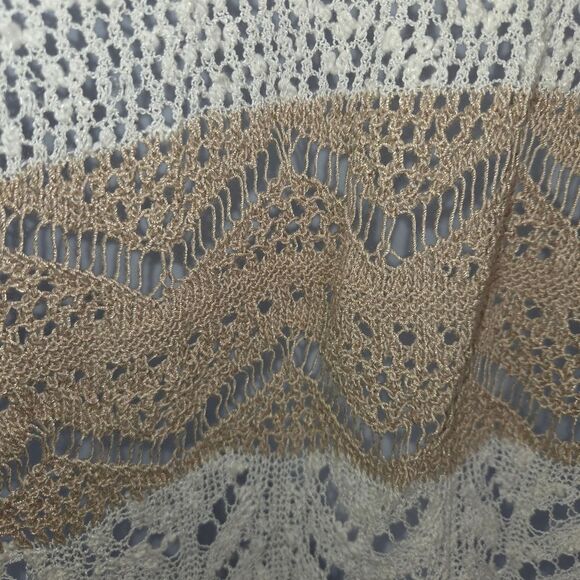 Chico's Open Front Drape Sequin Striped Cardigan Sweater Size 1 Medium - Picture 4 of 6